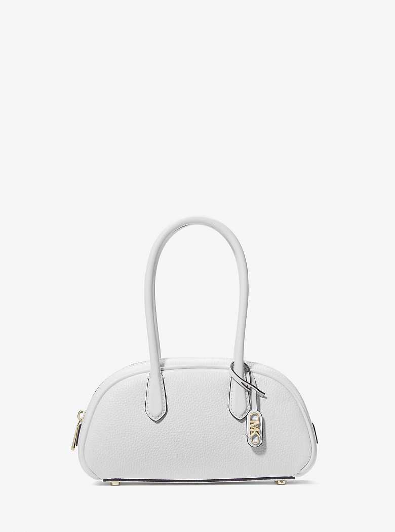 Michael Kors Lulu Small Pebbled Leather Optic White | SN-MK27376