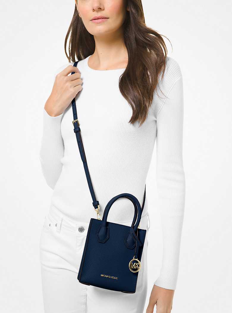 Michael Kors Mercer Extra-Small Pebbled Leather Navy | SN-MK26870