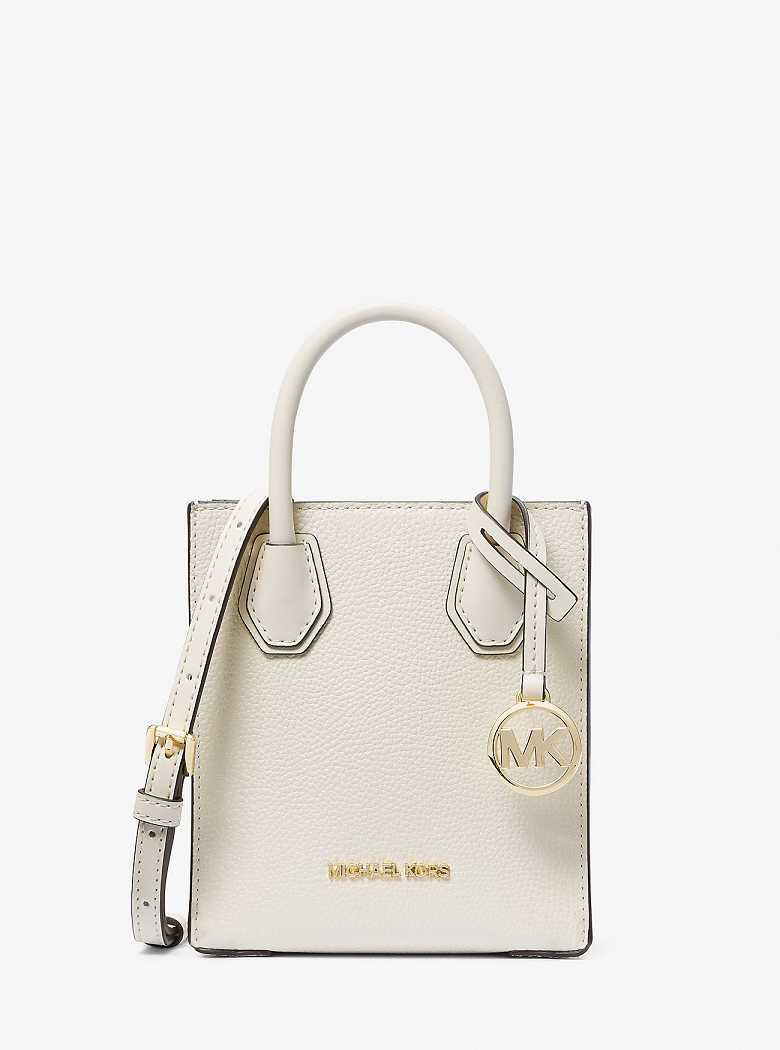 Michael Kors Mercer Extra-Small Pebbled Leather Lt Cream | SN-MK26871