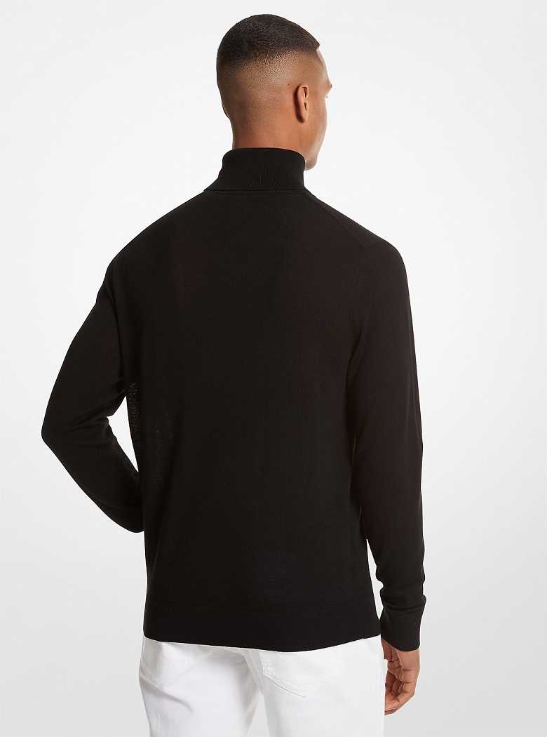 Michael Kors Merino Wool Turtleneck Black | SN-MK28049