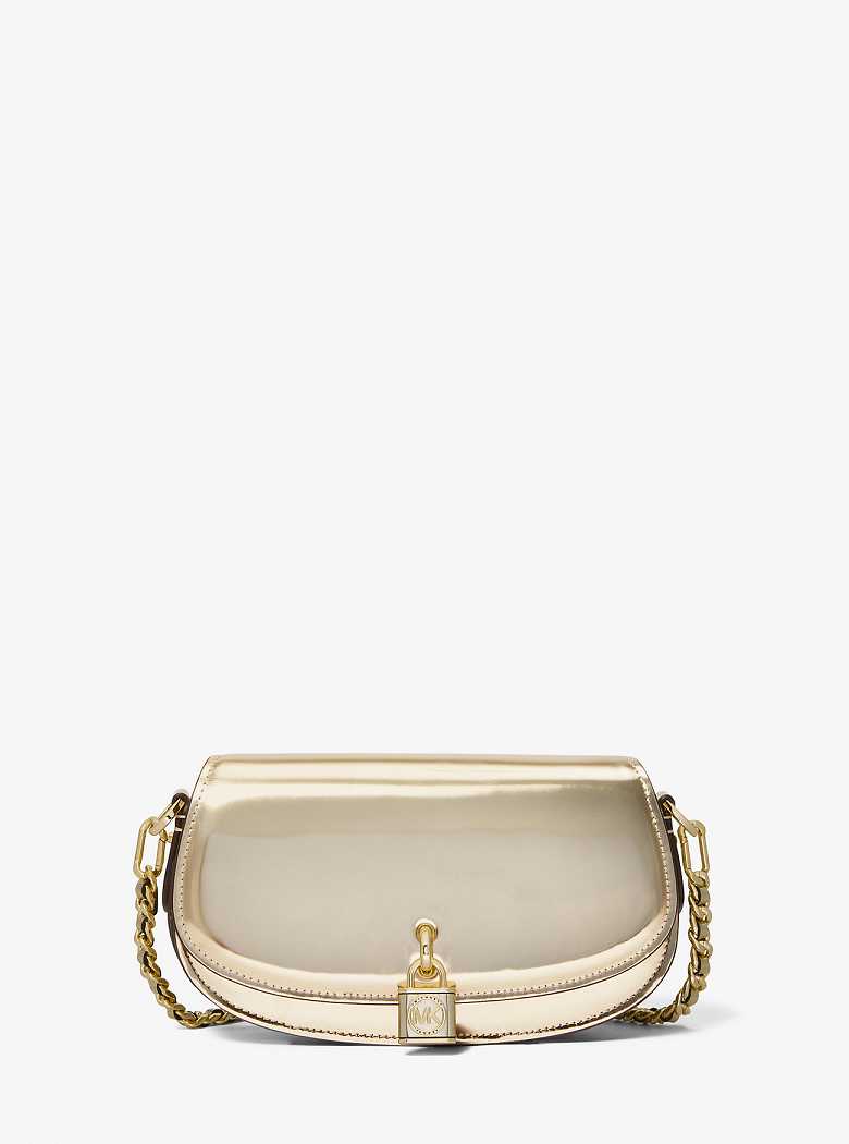 Michael Kors Mila Small Metallic Leather Pale Gold | SN-MK27067