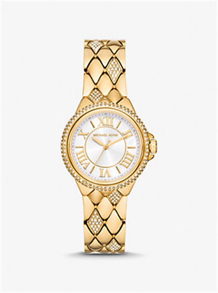 Michael Kors Mini Camille Pavé Gold-Tone Watch Gold | SN-MK28405