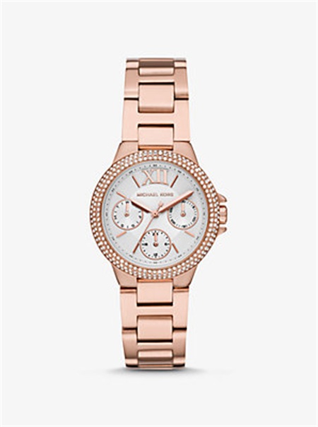 Michael Kors Mini Camille Pavé Rose Gold-Tone Watch Rose Gold | SN-MK28392