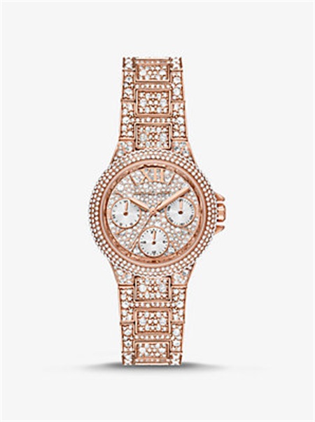 Michael Kors Mini Camille Pavé Rose Gold-Tone Watch Rose Gold | SN-MK28397