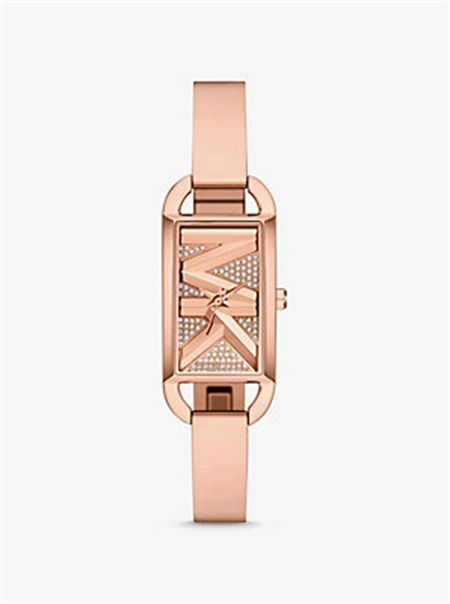 Michael Kors Mini Empire Pavé Rose Gold-Tone Bangle Watch Rose Gold | SN-MK28308