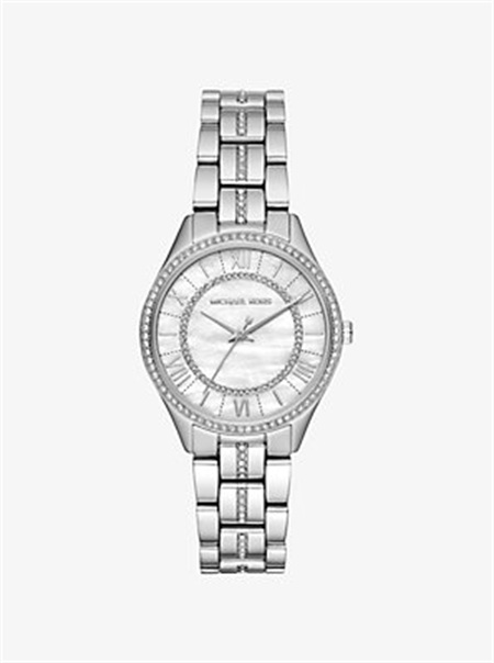 Michael Kors Mini Lauryn Pavé Silver-Tone Watch Silver | SN-MK28408