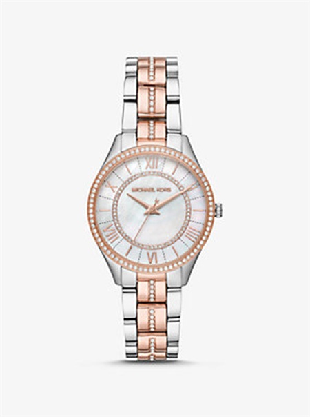 Michael Kors Mini Lauryn Pavé Two-Tone Watch Two Tone | SN-MK28369