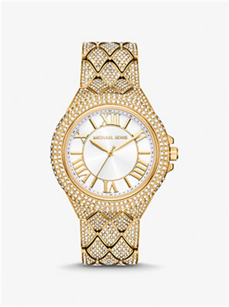 Michael Kors Oversized Camille Pavé Gold-Tone Watch Gold | SN-MK28400