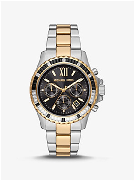 Michael Kors Oversized Everest Pavé Two-Tone Watch Two Tone | SN-MK28376