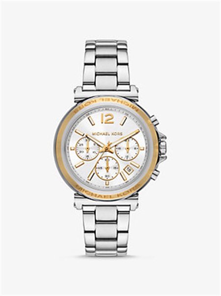 Michael Kors Oversized Maren Silver-Tone Watch Two Tone | SN-MK28303