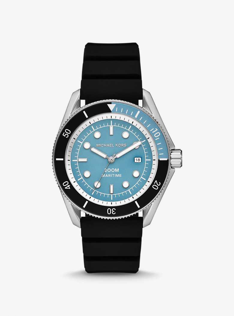 Michael Kors Oversized Maritime Silicone Black | SN-MK28255