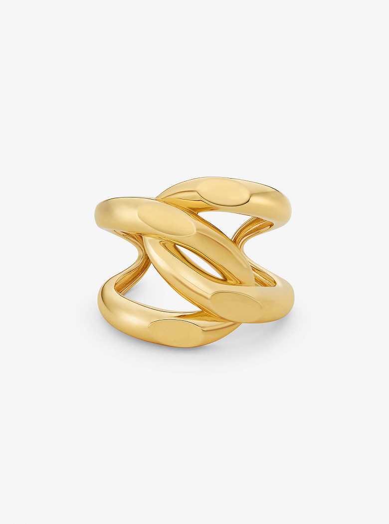 Michael Kors Oversized Precious Metal-Plated Brass Curb-Link Cuff Gold | SN-MK27720