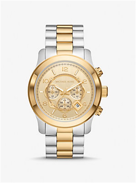 Michael Kors Oversized Runway Two-Tone Watch Two Tone | SN-MK28430