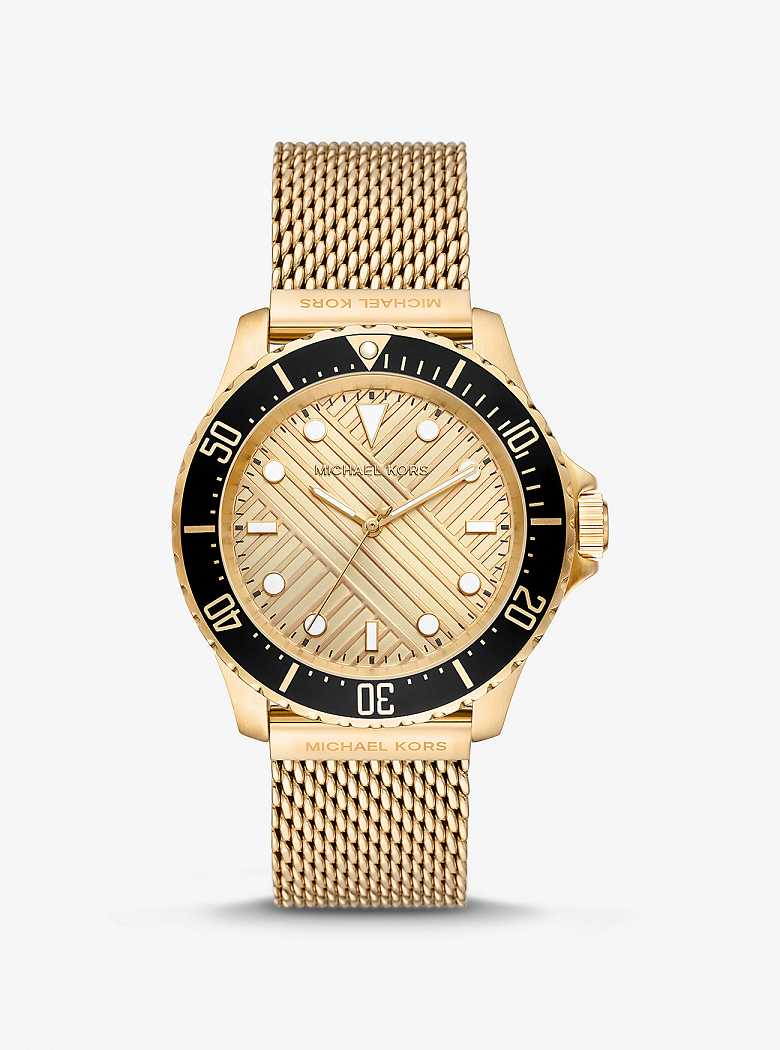 Michael Kors Oversized Slim Everest Gold-Tone Mesh Gold | SN-MK28264