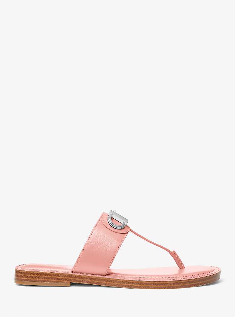 Michael Kors Parker Leather T-Strap Pink | SN-MK27537