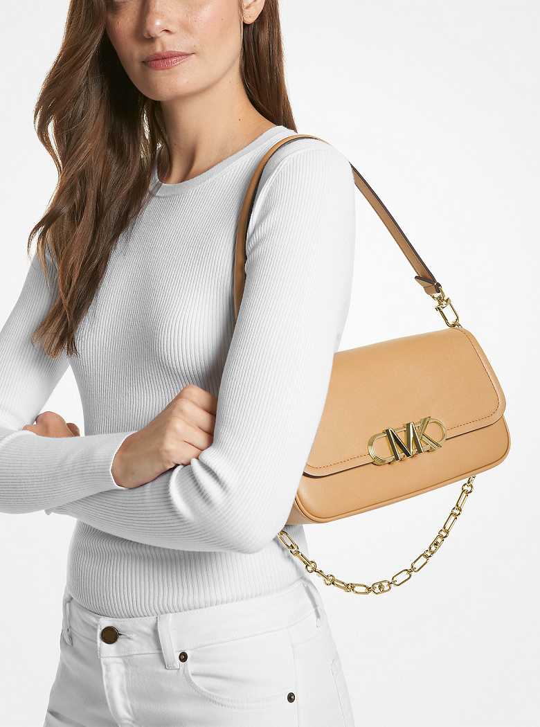 Michael Kors Parker Medium Leather Pale Peanut | SN-MK26950