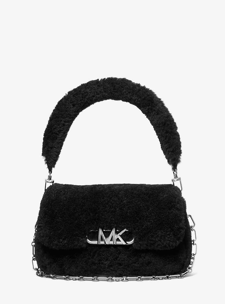 Michael Kors Parker Medium Shearling Leather Black | SN-MK27043