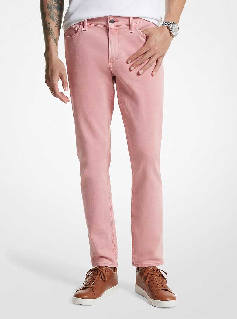 Michael Kors Parker Slim-Fit Pigment Dyed Stretch Cotton Dusty Rose | SN-MK28030