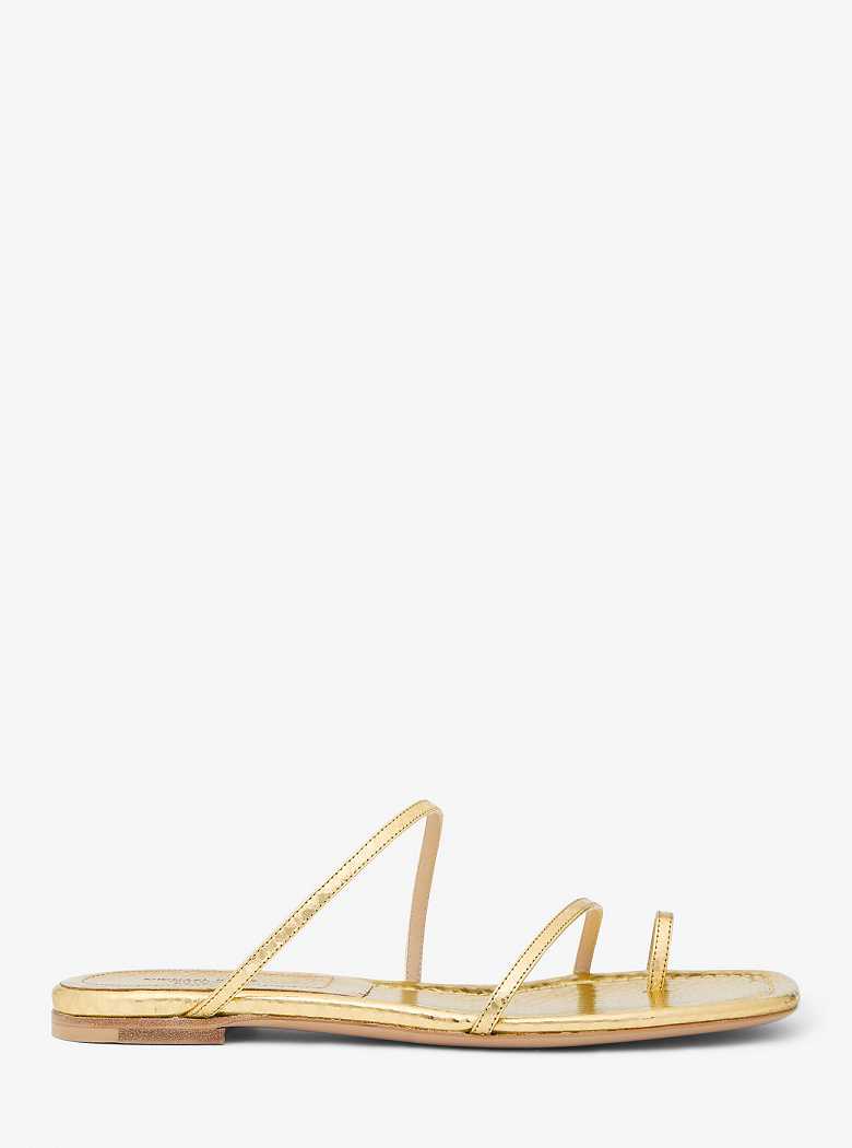 Michael Kors Patti Metallic Python Embossed Leather Gold | SN-MK27702