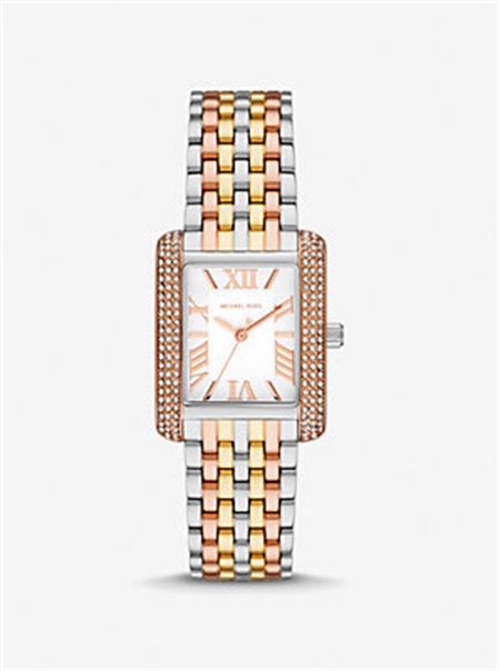 Michael Kors Petite Emery Pavé Tri-Tone Watch Tri Tone | SN-MK28393