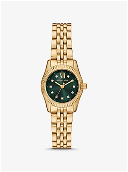 Michael Kors Petite Lexington Pavé Gold-Tone Watch Gold | SN-MK28321