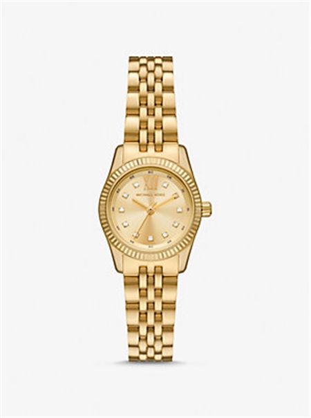 Michael Kors Petite Lexington Pavé Gold-Tone Watch Gold | SN-MK28322