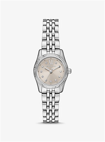 Michael Kors Petite Lexington Pavé Silver-Tone Watch Silver | SN-MK28319