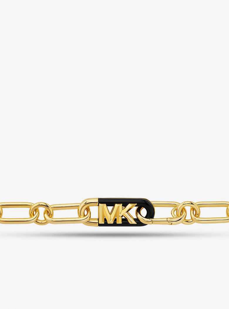 Michael Kors Precious Metal-Plated Brass and Acetate Empire Logo Chain Gold | SN-MK27788