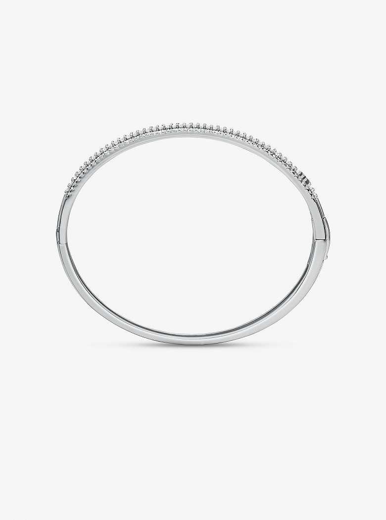 Michael Kors Precious Metal-Plated Sterling Silver Pavé Silver | SN-MK27729