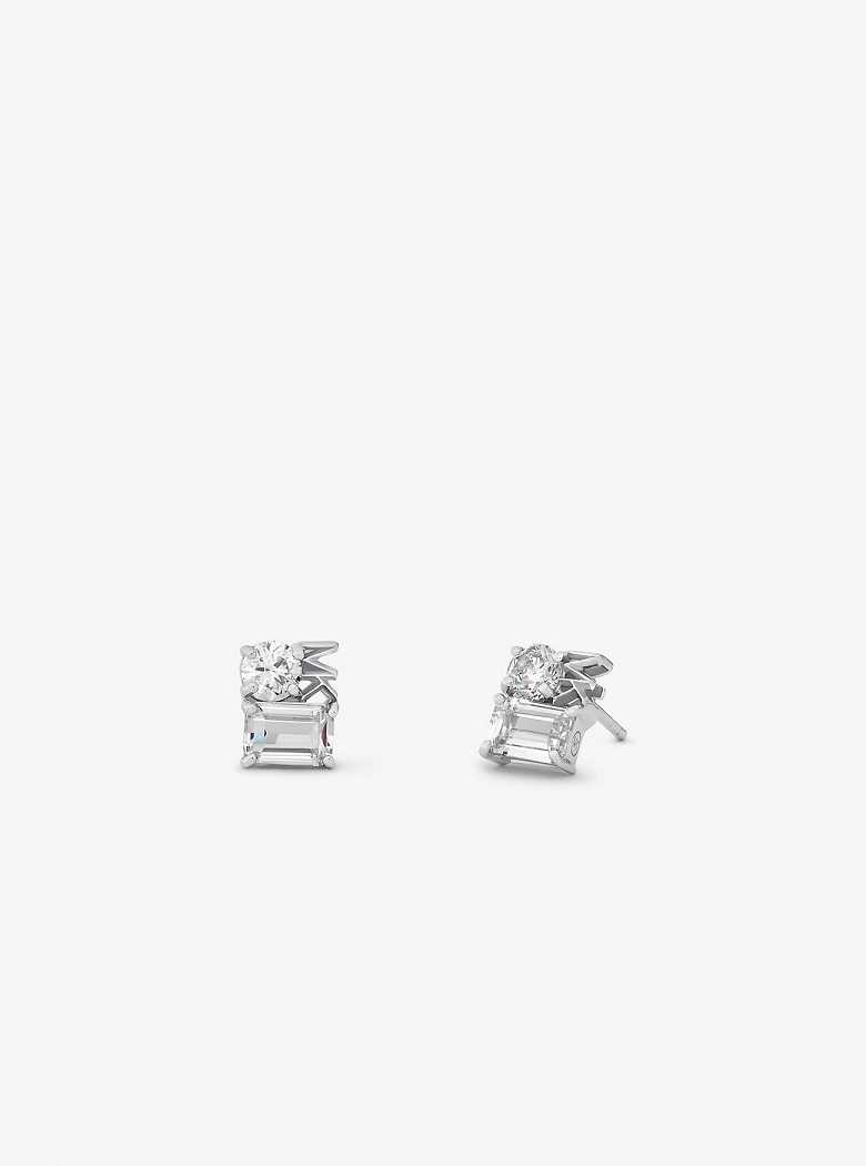 Michael Kors Precious Metal-Plated Sterling Silver Logo Stud Silver | SN-MK27752