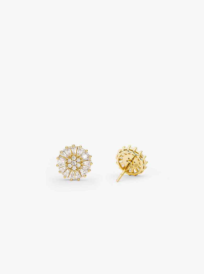 Michael Kors Precious Metal-Plated Sterling Silver Pavé Stud Gold | SN-MK27785