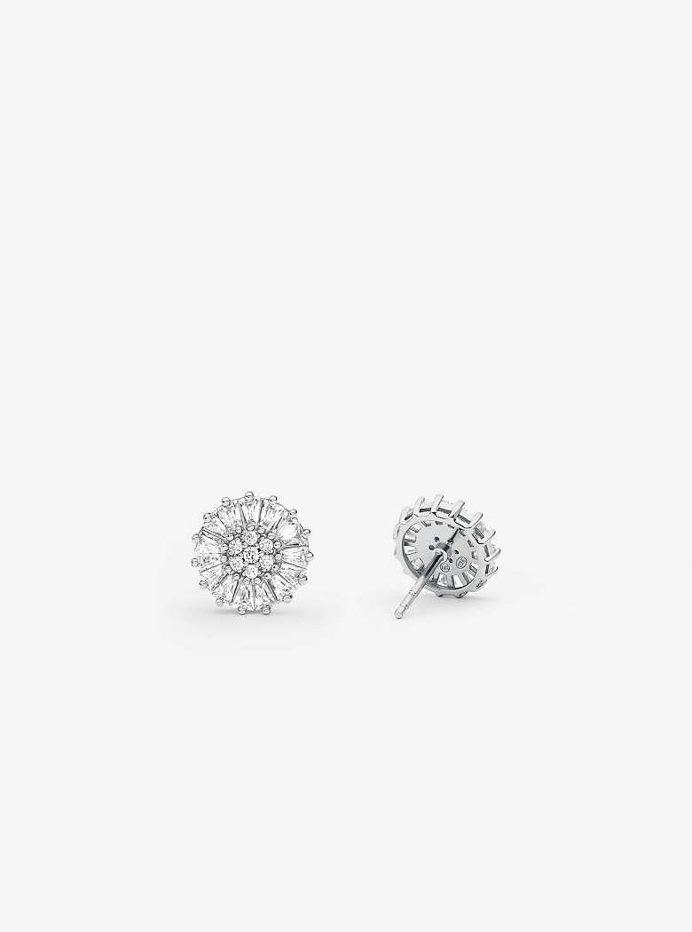 Michael Kors Precious Metal-Plated Sterling Silver Pavé Stud Silver | SN-MK27787