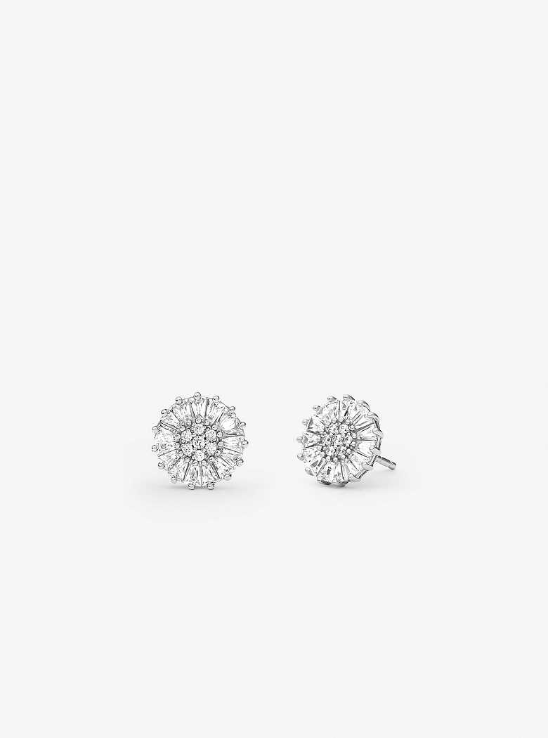 Michael Kors Precious Metal-Plated Sterling Silver Pavé Stud Silver | SN-MK27787