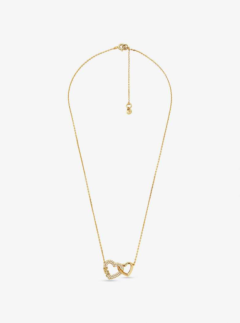 Michael Kors Precious Metal-Plated Sterling Silver Interlocking Hearts Gold | SN-MK27817