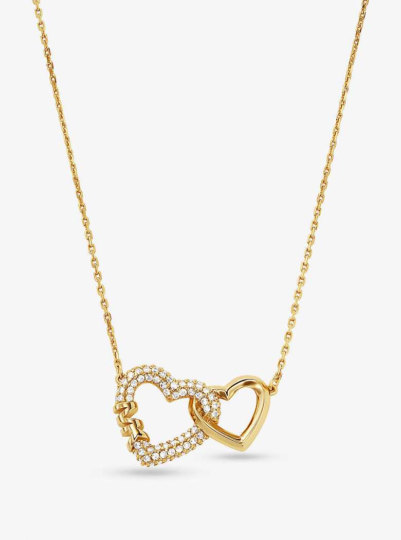 Michael Kors Precious Metal-Plated Sterling Silver Interlocking Hearts Gold | SN-MK27817