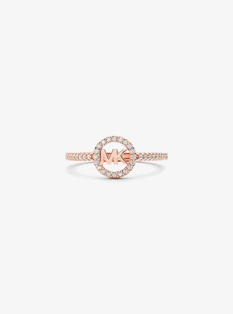 Michael Kors Precious Metal Plated Sterling-Silver Logo Rose Gold | SN-MK27838