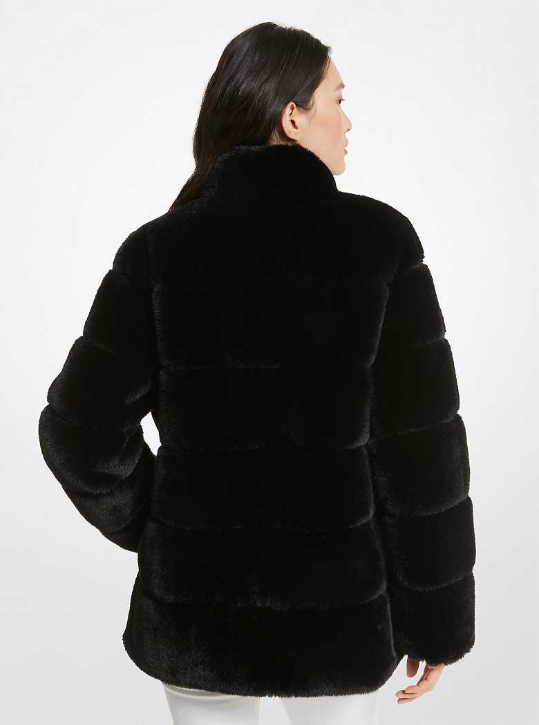 Michael Kors Quilted Faux Fur Black | SN-MK26635