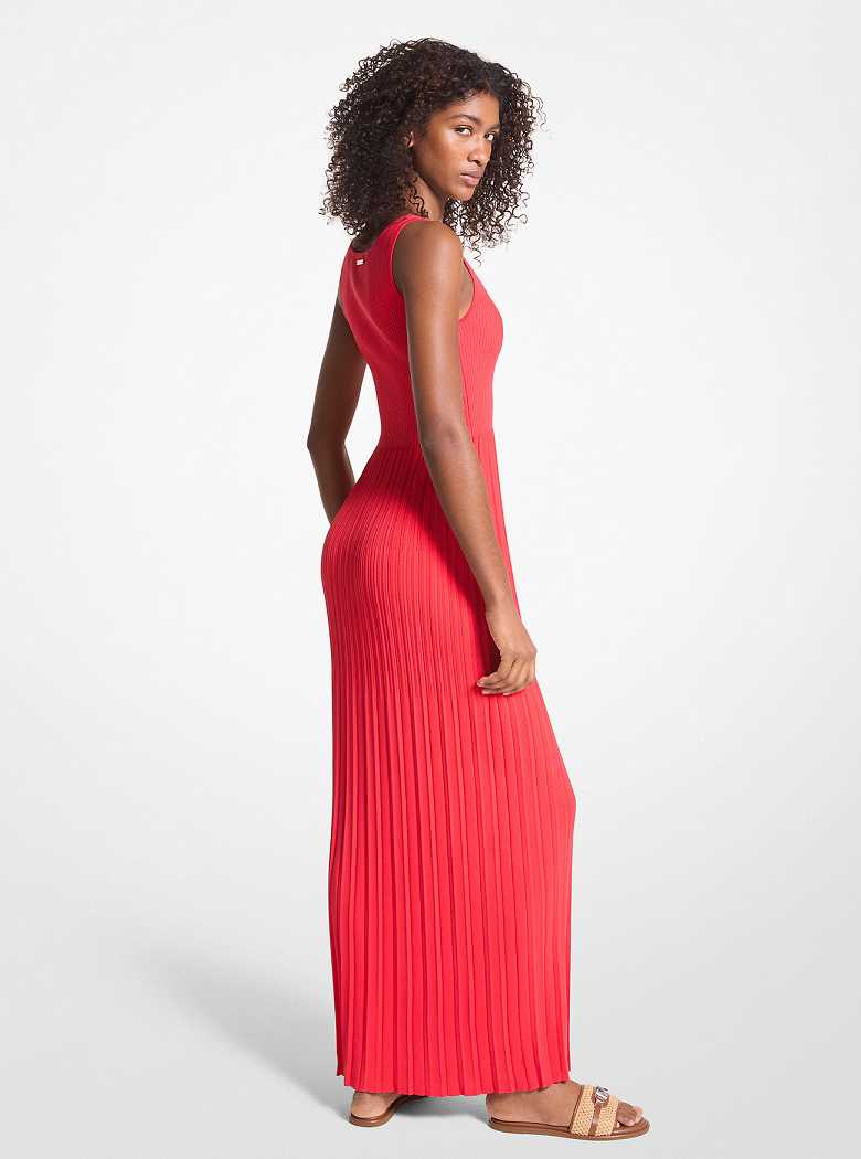 Michael Kors Ribbed Stretch Knit Maxi Coral | SN-MK26714