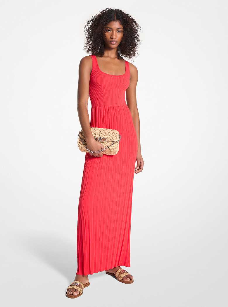 Michael Kors Ribbed Stretch Knit Maxi Coral | SN-MK26714