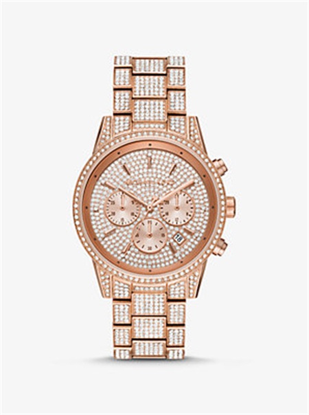 Michael Kors Ritz Pavé Rose Gold-Tone Watch Rose Gold | SN-MK28422