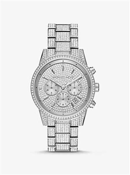 Michael Kors Ritz Pavé Silver-Tone Watch Silver | SN-MK28419