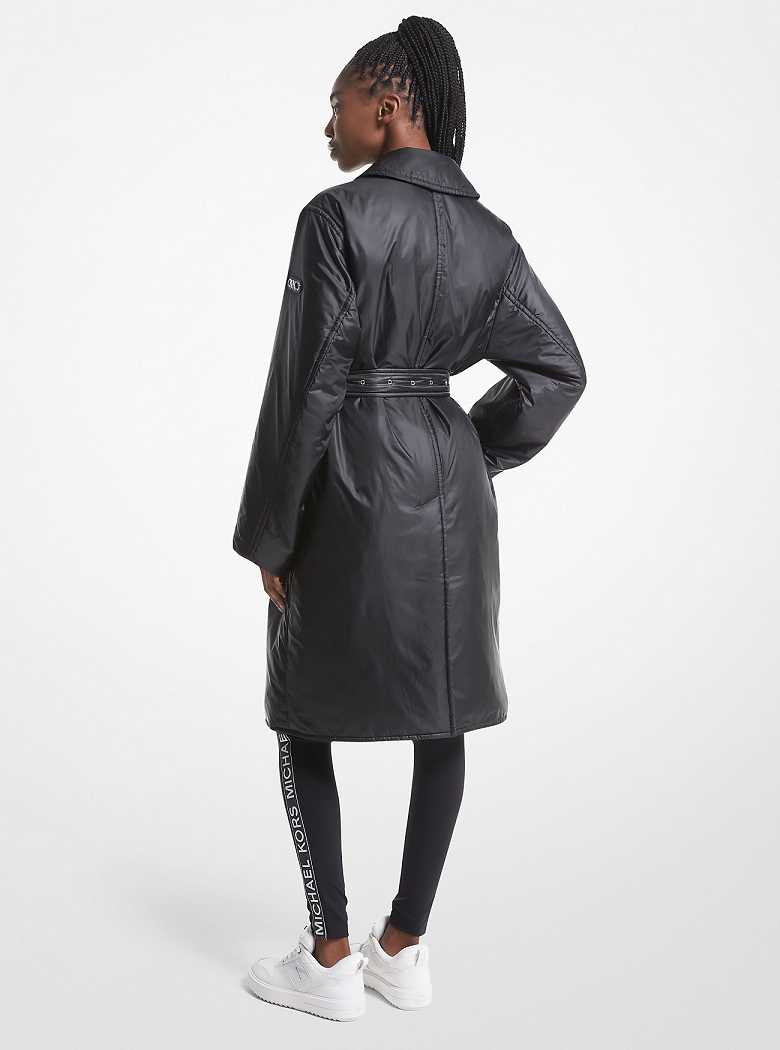 Michael Kors Satin Ciré Trench Black | SN-MK26594