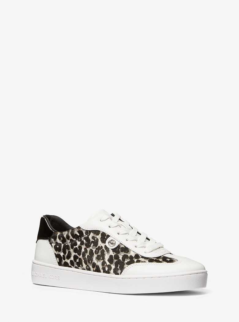 Michael Kors Scotty Leopard Print Calf Hair Black Combo | SN-MK27402