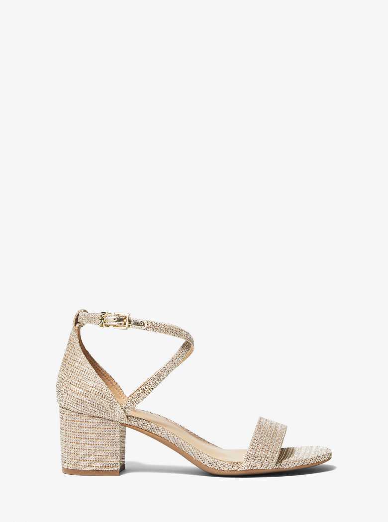 Michael Kors Serena Flex Glitter Chain-Mesh Pale Gold | SN-MK27540