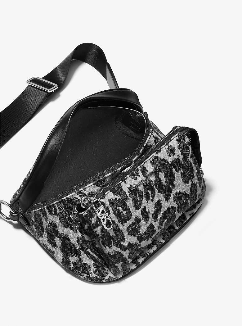 Michael Kors Slater Medium Leopard Logo Black Combo | SN-MK27198