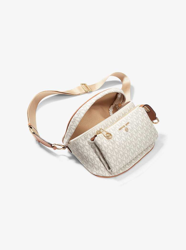 Michael Kors Slater Medium Logo Vanilla/Acorn | SN-MK27171