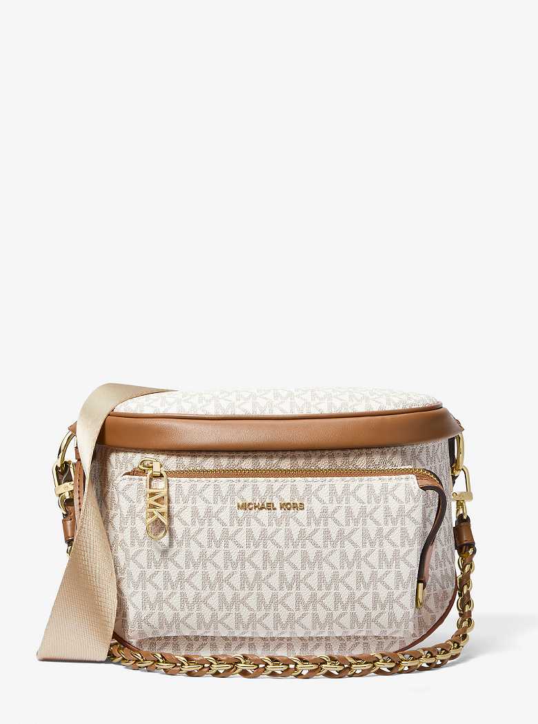 Michael Kors Slater Medium Signature Logo Vanilla/Acorn | SN-MK27250