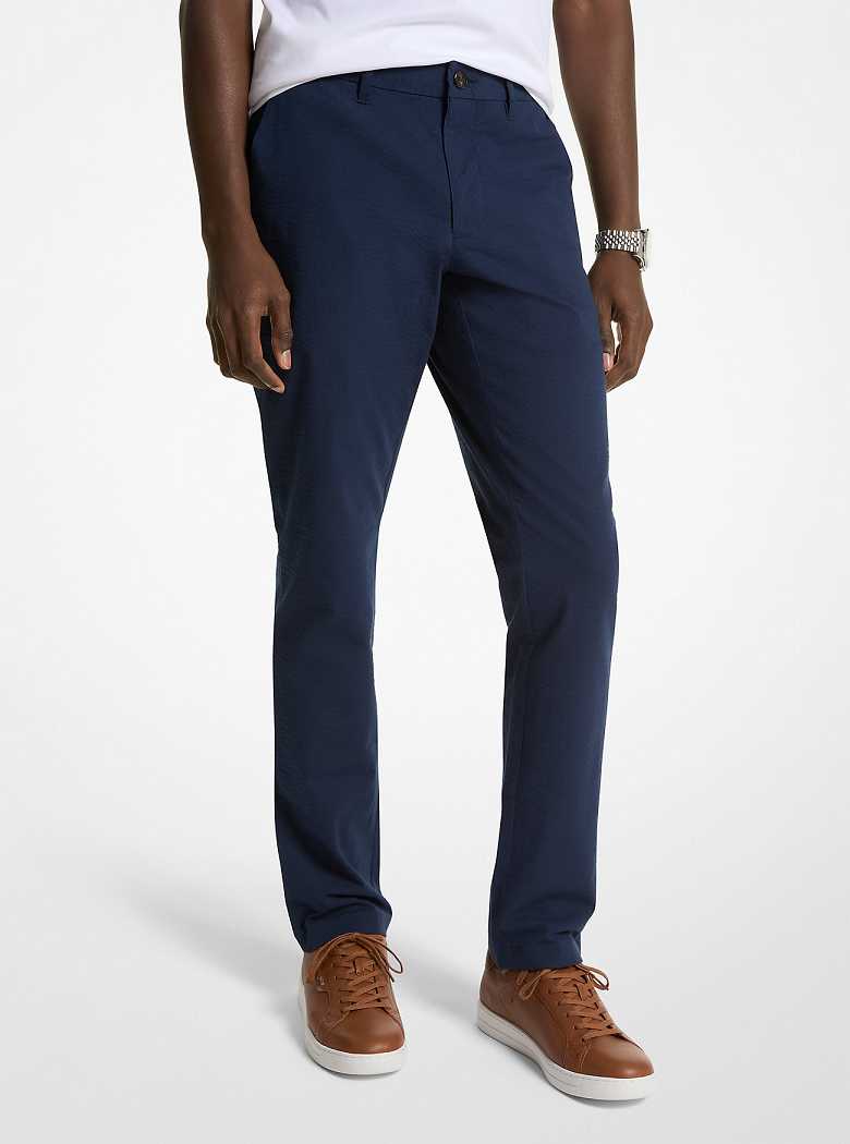 Michael Kors Slim-Fit Seersucker Midnight | SN-MK28012