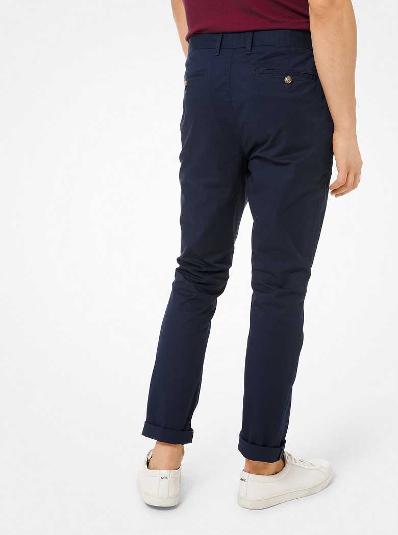 Michael Kors Slim-Fit Washed Poplin Chinos Midnight | SN-MK28037