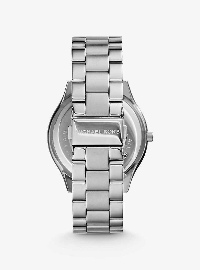 Michael Kors Slim Runway Silver-Tone Silver | SN-MK28280